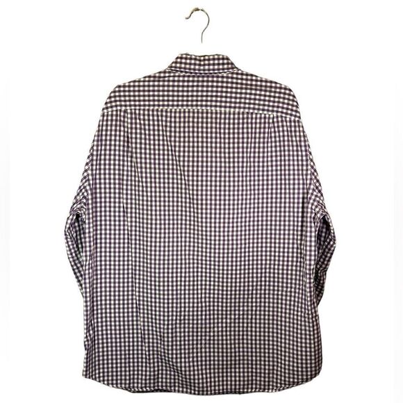 J. CREW 100% Cotton Purple White Dress Shirt Plaid Size XL - Picture 4 of 6